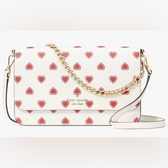 Kate Spade NWT Madison Heartfelt Geo Flap Crossbody & Matching Wallet Set - Picture 2 of 16
